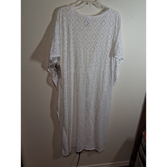 NWT Time & Tru Lace Coverup Boho Knit Long Cardigan White Size 1X (16W/18W) - Picture 3 of 8